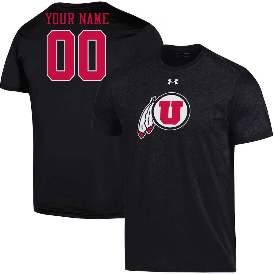 Custom Utah Utes Name And Number College Tshirt-Black